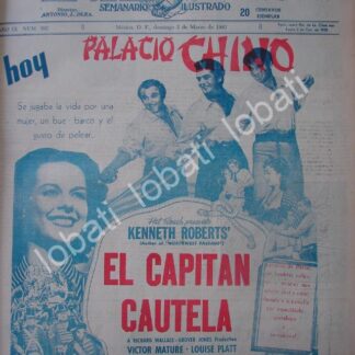 CARTEL ANTIGUO ORIGINAL DE AFICHE ESTRENO DE LA PELICULA EL CAPITAN CAUTELA 1941 /N60