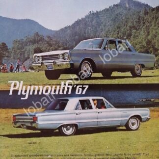 CARTEL ANTIGUO ORIGINAL DE AUTOS CHRYSLER DODGE PLYMOUTH 1967 /147