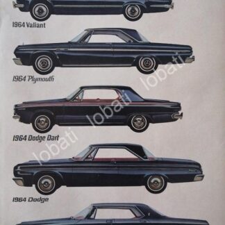 CARTEL ANTIGUO ORIGINAL DE AUTOS CHRYSLER PARA 1964 /156