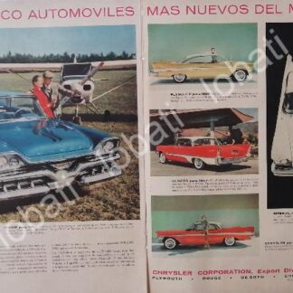 CARTEL ANTIGUO ORIGINAL DE LOS 5 AUTOS CHRYSLER DE 1957 /137