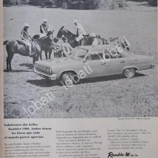 CARTEL ANTIGUO ORIGINAL DE AUTOS RAMBLER 1966 /134