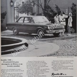 CARTEL ANTIGUO ORIGINAL DE AUTOS RAMBLER AMERICAN 1966 SEDAN /N93