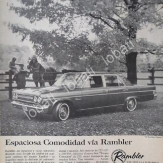 CARTEL ANTIGUO ORIGINAL DE AUTOS RAMBLER CLASSIC 770 1965 /N92