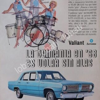 CARTEL ANTIGUO ORIGINAL DE AUTOS CHRYSLER VALIANT 225 /1968 /154