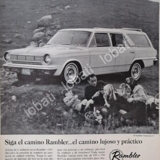 CARTEL ANTIGUO ORIGINAL DE AUTOS RAMBLER AMERICAN 330 VAGONETA 1965 /N91