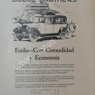 CARTEL ANTIGUO ORIGINAL DE AUTOS DODGE BROTHERS COUPE 1928 / RARO/ N87