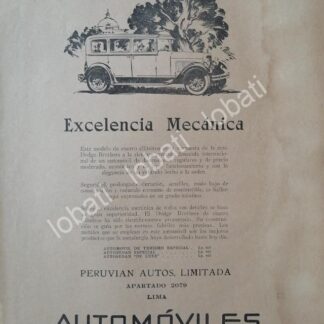 CARTEL ANTIGUO ORIGINAL DE AUTOS DODGE BROTHERS VICTORIA SIX 1928 / RARO/ N86