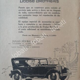 CARTEL ANTIGUO ORIGINAL DE AUTOS DODGE BROTHERS 1926 COUPE / RARO/ N84
