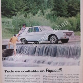 CARTEL ANTIGUO ORIGINAL DE AUTOS CHRYSLER PLYMOUTH 1964 / N82