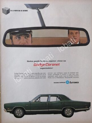 CARTEL ANTIGUO ORIGINAL DE AUTOS CHRYSLER DODGE CORONET 1977