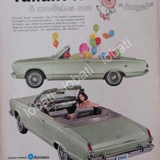 CARTEL ANTIGUO ORIGINAL DE AUTOS CHRYSLER VALIANT 1966 /N72