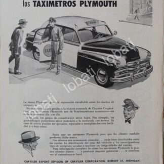 CARTEL ANTIGUO ORIGINAL DE AUTOS DODGE PLYMOUTH PARA TAXI 1949 MUY RARO /N60
