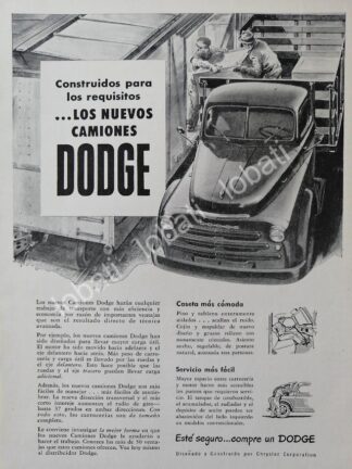 CARTEL ANTIGUO ORIGINAL DE CAMIONES DODGE 1948 /6