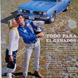 CARTEL ANTIGUO ORIGINAL DE AUTOS CHRYSLER BARRACUDA 1968 / RARO