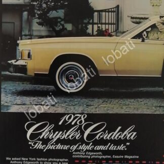 CARTEL ANTIGUO ORIGINAL DE AUTOS CHRYSLER CORDOBA 1978 / RARO/ 15