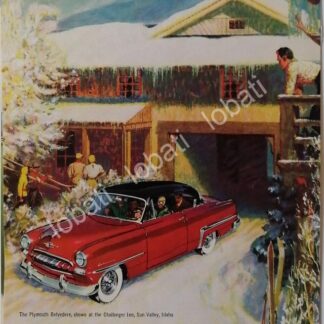 CARTEL ANTIGUO ORIGINAL DE AUTOS CHRYSLER PLYMOUTH 1954 /12