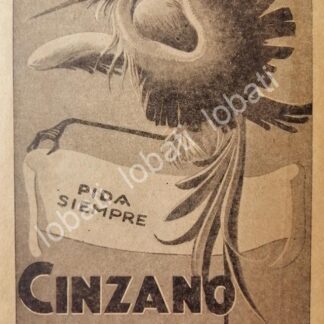CARTEL ANTIGUO ORIGINAL DE AFICHE ART NOUVEAU VINOS CINZANO 1920s /453