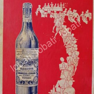 CARTEL ANTIGUO ORIGINAL DE VINOS CINZANO VERMOUTH AÑOS 20s /460