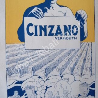 CARTEL ANTIGUO ORIGINAL DE AFICHE ART NOUVEAU VINOS CINZANO 1920s /417