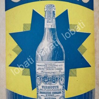 CARTEL ANTIGUO ORIGINAL DE AFICHE ART NOUVEAU VINOS CINZANO 1920s /438