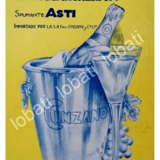 CARTEL ANTIGUO ORIGINAL DE VINOS CINZANO VERMOUTH AÑOS 20s /428