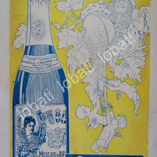 CARTEL ANTIGUO ORIGINAL DE AFICHE ART NOUVEAU VINOS CINZANO 1920s /440