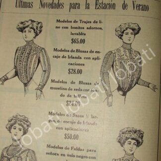 CARTEL ANTIGUO ORIGINAL DE TIENDA EL CENTRO MERCANTIL 1910 MODAS /696