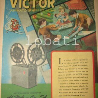 CARTEL ANTIGUO ORIGINAL DE PROYECTOR VICTOR ANIMATOGRAPH 16mm 1950 /15