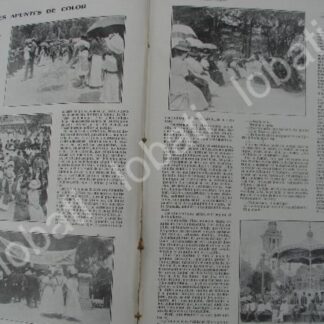 CARTEL ANTIGUO ORIGINAL DE NOTA DE PRENSA KERMESSE EN LA ALAMEDA 1909