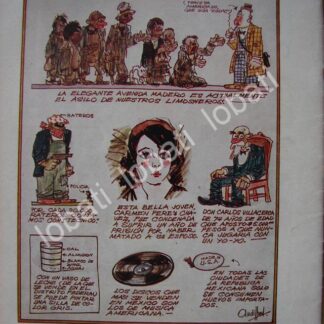 CARTEL ANTIGUO ORIGINAL DE CARICATURA VINTAGE DE ANDRES AUDIFREDD 1930