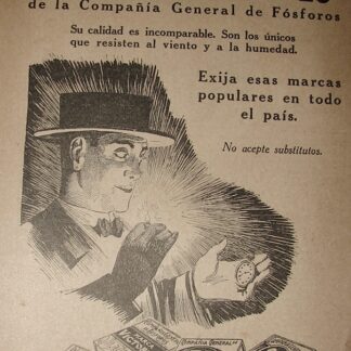 CARTEL ANTIGUO ORIGINAL DE FOSFOROS VICTORIA AÑOS 20s /12