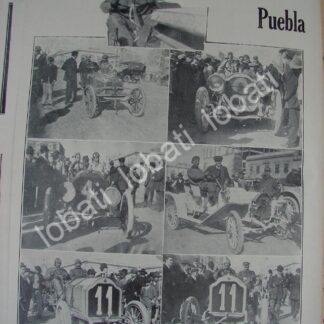 CARTEL ANTIGUO ORIGINAL DE CARRERA DE AUTOS EN LA MEXICO-PUEBLA 1910 TOMAS BRANIFF Y OTROS /ASM