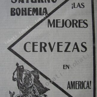 CARTEL ANTIGUO ORIGINAL DE CERVEZAS DE CERVECERIA CUAUHTEMOC 1911 /154