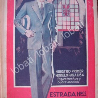 CARTEL ANTIGUO ORIGINAL DE SASTRERIA ESTRADA HERMANOS. 1934. MODAS / MUY RARO