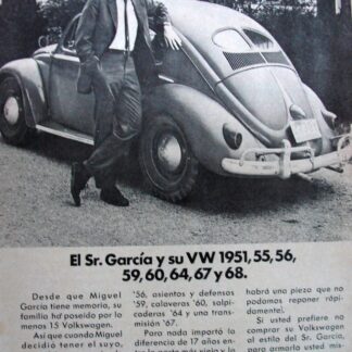 CARTEL ANTIGUO ORIGINAL DE AUTOS VOLKSWAGEN VOCHO 1969 /689