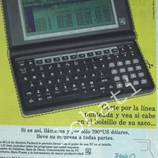 CARTEL ANTIGUO ORIGINAL DE COMPUTADORA DE MANO HP. PALMPAD 95LX /245 OLDWARE