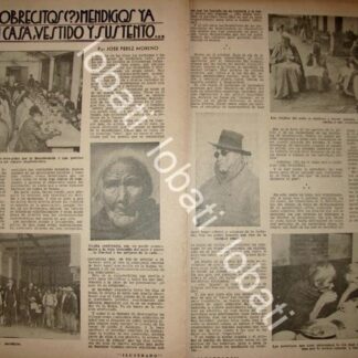 CARTEL ANTIGUO ORIGINAL DE LA NUEVA CASA DE BENEFICIENCIA PUBLICA 1934 CON NOTAS MUY DESPECTIVAS