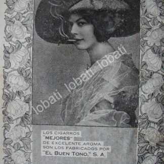 CARTEL ANTIGUO ORIGINAL DE AFICHE DE CIGARROS "MEJORES " CIGARRERA EL BUEN TONO 1914 /275