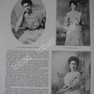 CARTEL ANTIGUO ORIGINAL DE DAMAS DE LA ALTA SOCIEDAD DE BAJA CALIFORNIA 1909 / ASM