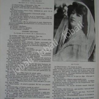 CARTEL ANTIGUO ORIGINAL DE ACTRIZ IDA FULLER Y OBRA TEATRAL 1909 /FEP