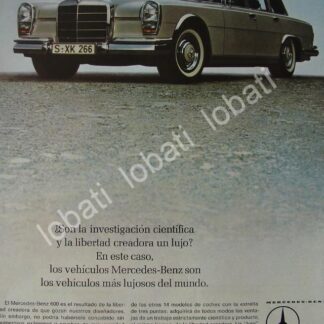 CARTEL ANTIGUO ORIGINAL DE AUTOS MERCEDES BENZ 600 1963 /309 RARO