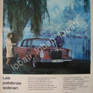 CARTEL ANTIGUO ORIGINAL DE AUTOS MERCEDEZ BENZ 300 SE 1964 /306