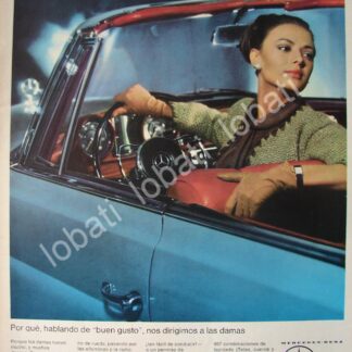 CARTEL ANTIGUO ORIGINAL DE AUTOS MERCEDEZ BENZ SE 1964 /305