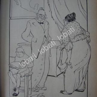 CARICATURA ANTIGUA 1914. WOODROW WILSON Y REOLUCION MEXICANA