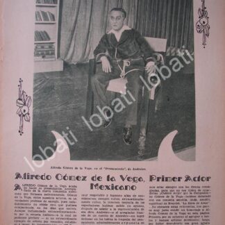 CARTEL ANTIGUO ORIGINAL DE EL ACTOR ALFREDO GOMEZ DE LA VEGA 1931 / FEP