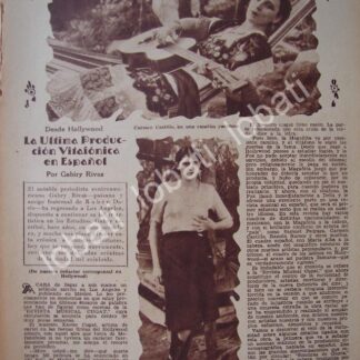 CARTEL ANTIGUO ORIGINAL DE LA ACTRIZ CARMEN CASTILLO & CARMEN GUERRERO EN HOLLYWOOD 1931 / FEP