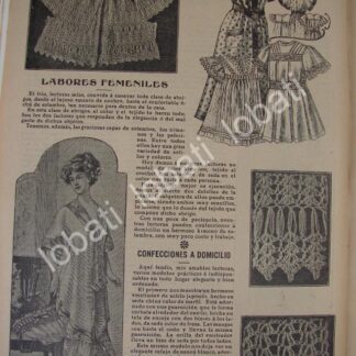GACETA ANTIGUA 1910. " PAGINAS FEMENINAS " /24