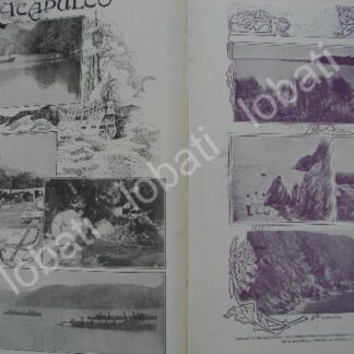 CARTEL ANTIGUO ORIGINAL DE LUGARES DE ACAPULCO GUERRERO, LA QUEBRADA ETC 1909 /LDM