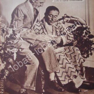 CARTEL ANTIGUO ORIGINAL DE DIEUDONNE COSTES Y MAURICE BELLONTES, PILOTOS 1930 / AVIACION