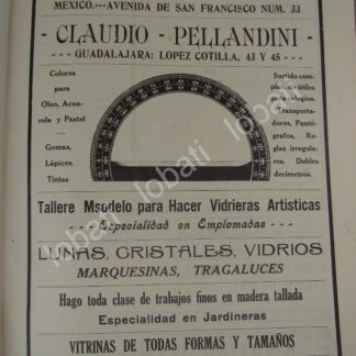 CARTEL ANTIGUO ORIGINAL DE TIENDA DE DECORACION CLAUDIO PELLANDINI 1909 /3